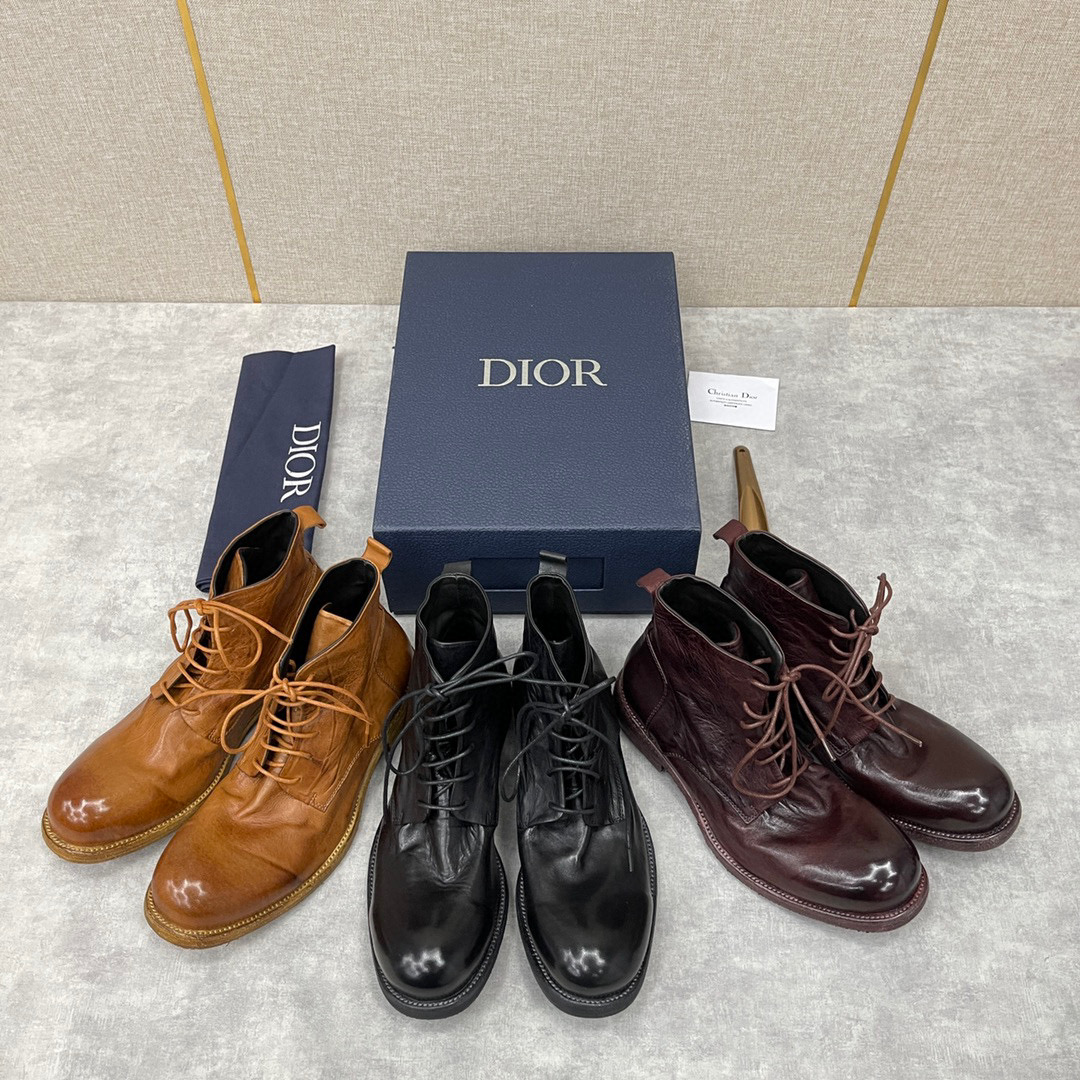 Dior Men's Leather Shoes Martin Boots Shoes #nigo1445