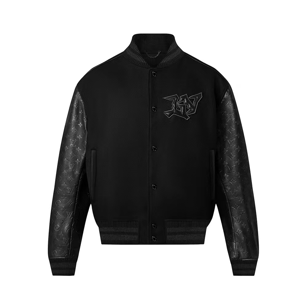 Louis Vuitton Monogram Embossed Leather And Wool Blouson Jacket #nigo6373