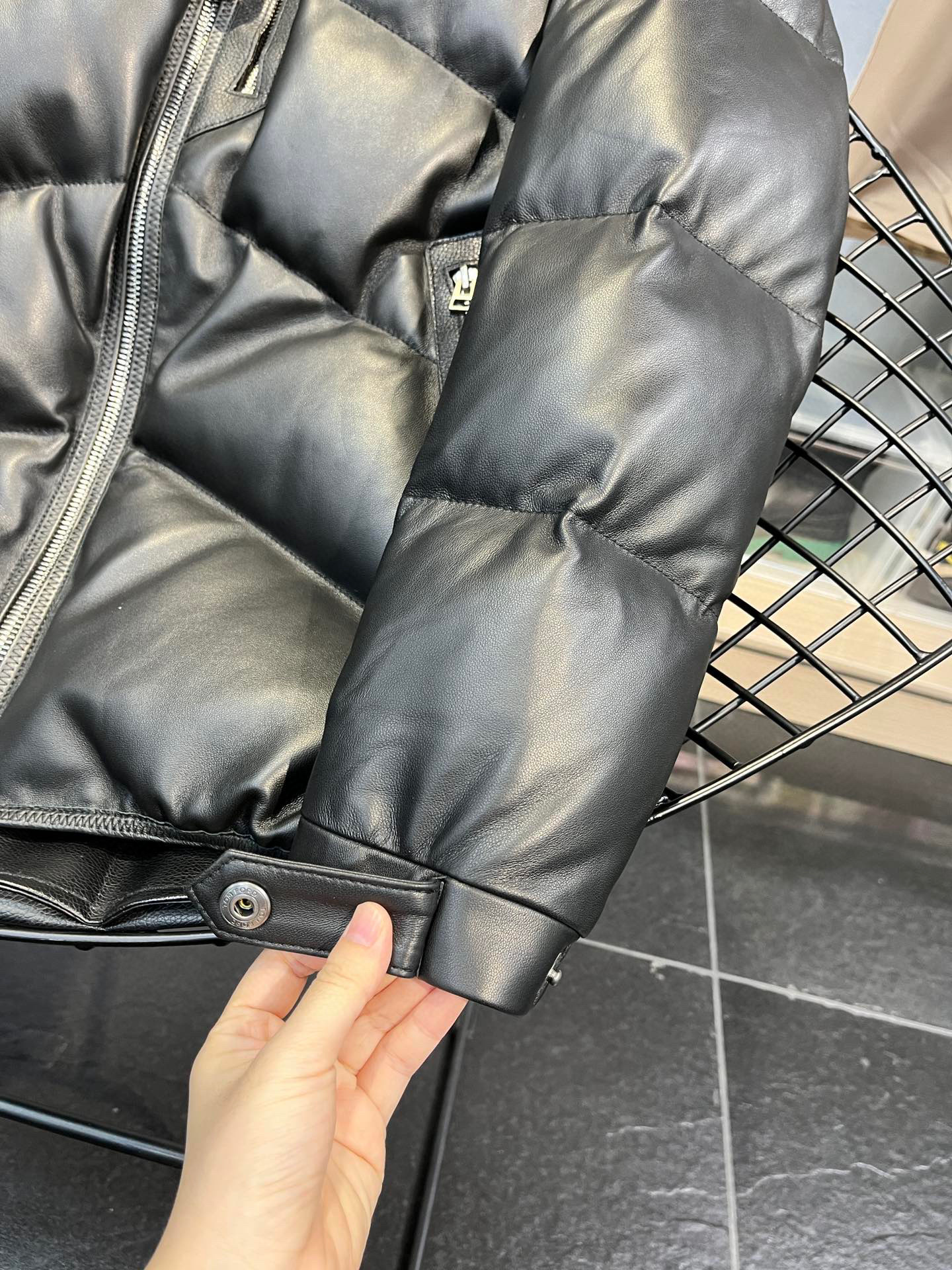 Tom Ford Black Leather Puffer Down Jacket Ngvp #nigo6555