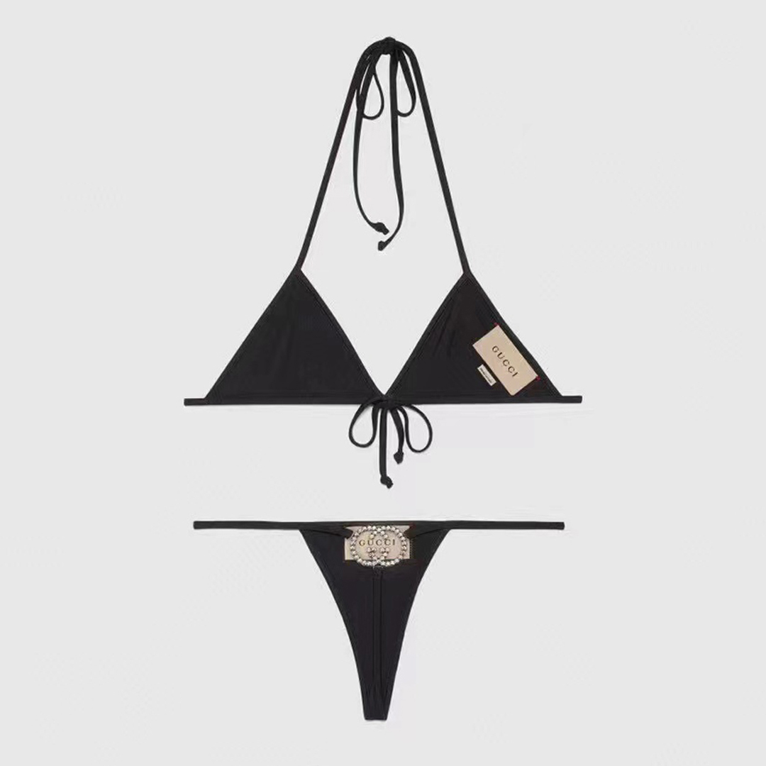 NIGO Women's Sexy Lace Chain Bikini Swimsuit Lingerie Bra Panties Suit