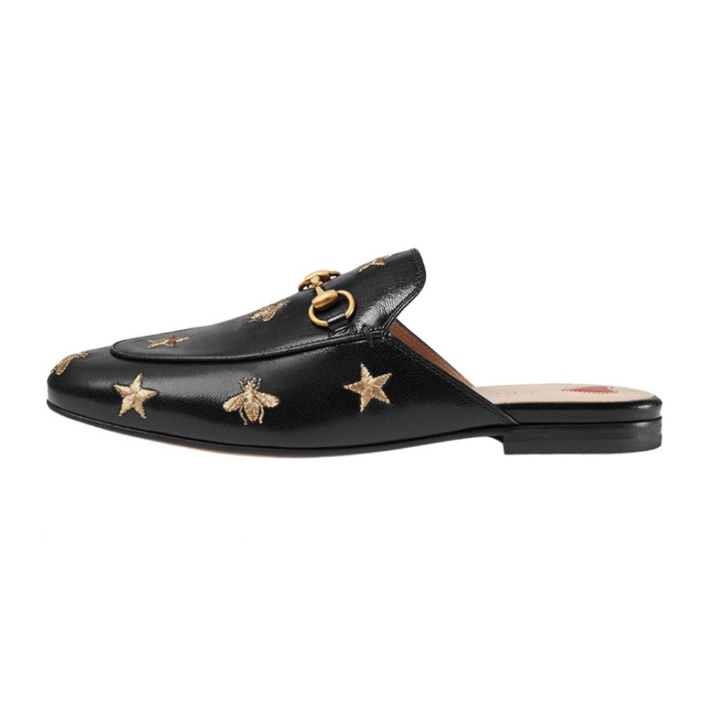 GUCCI Embroidered Leather Slippers Shoes #nigo53899