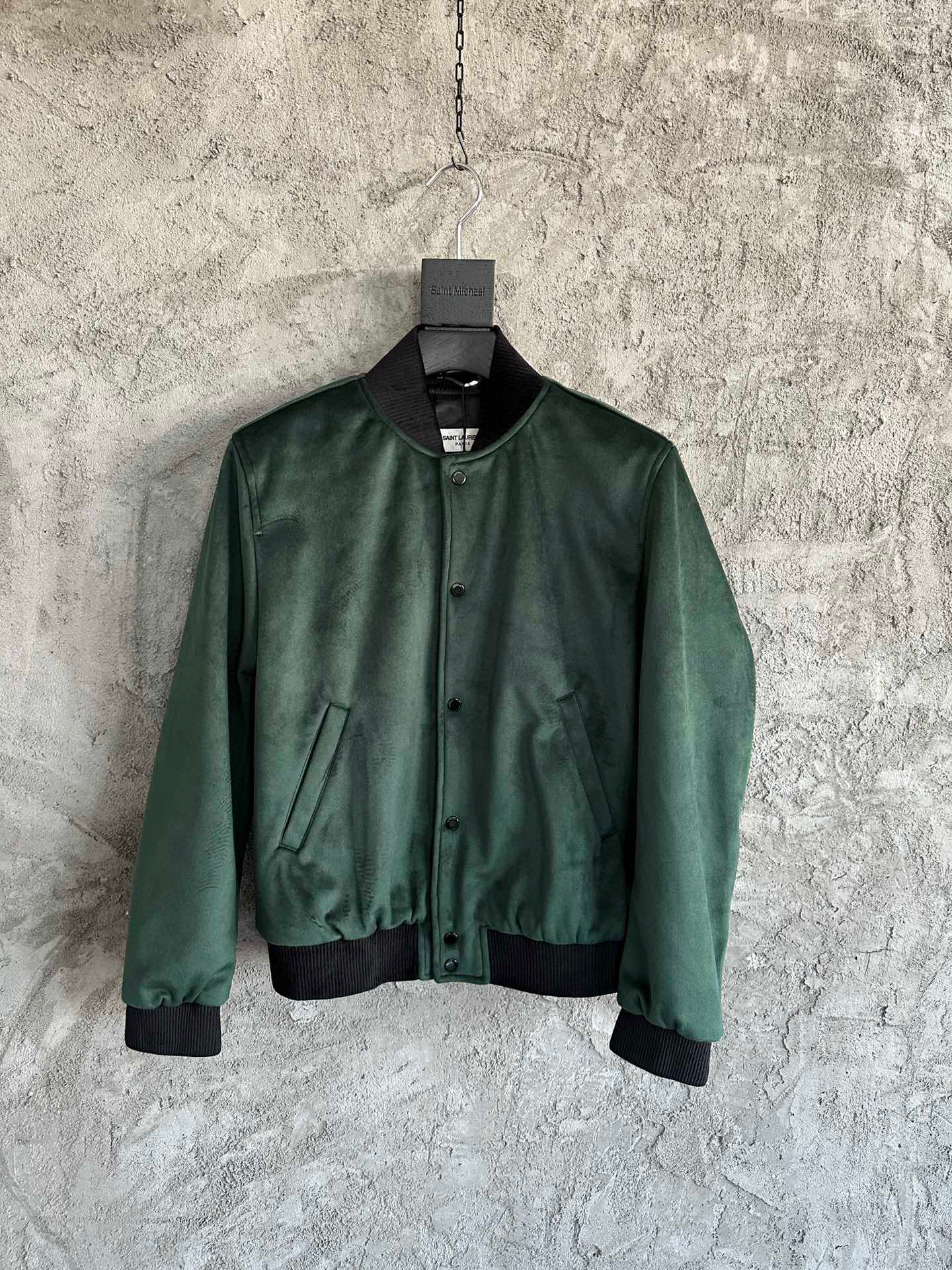 SAINT LAURENT Leather Velvet Jacket Coat #nigo8557
