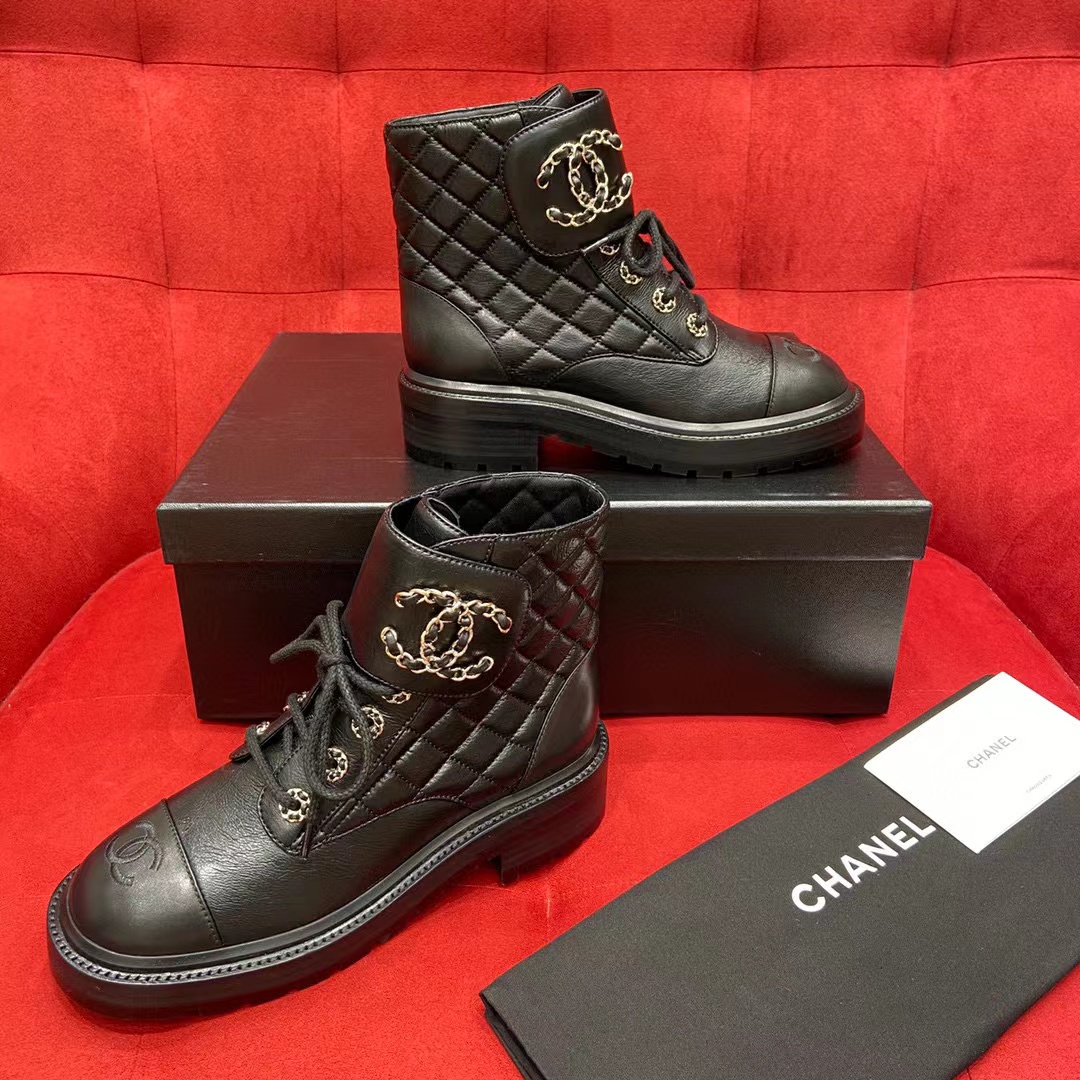 Chanel Women's Leather Rhombus Ankle Casual Shoes #nigo51587