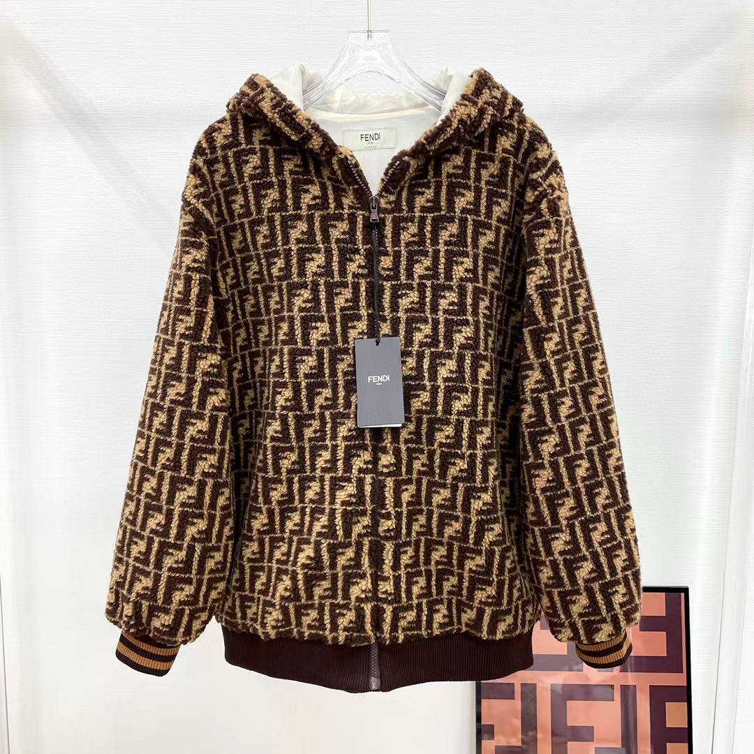 Fendi Winter Lamb Wool Hooded Jacket #nigo56272