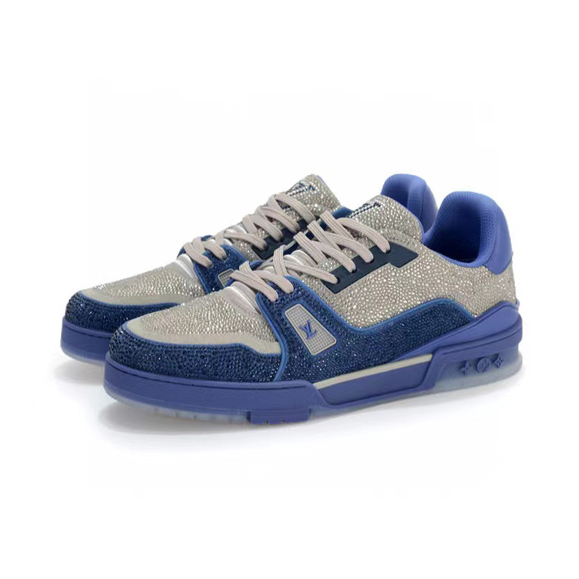 Louis Vuitton Low-Top Trainer With Sparkling Crystals Sneakers Shoes #nigo6523