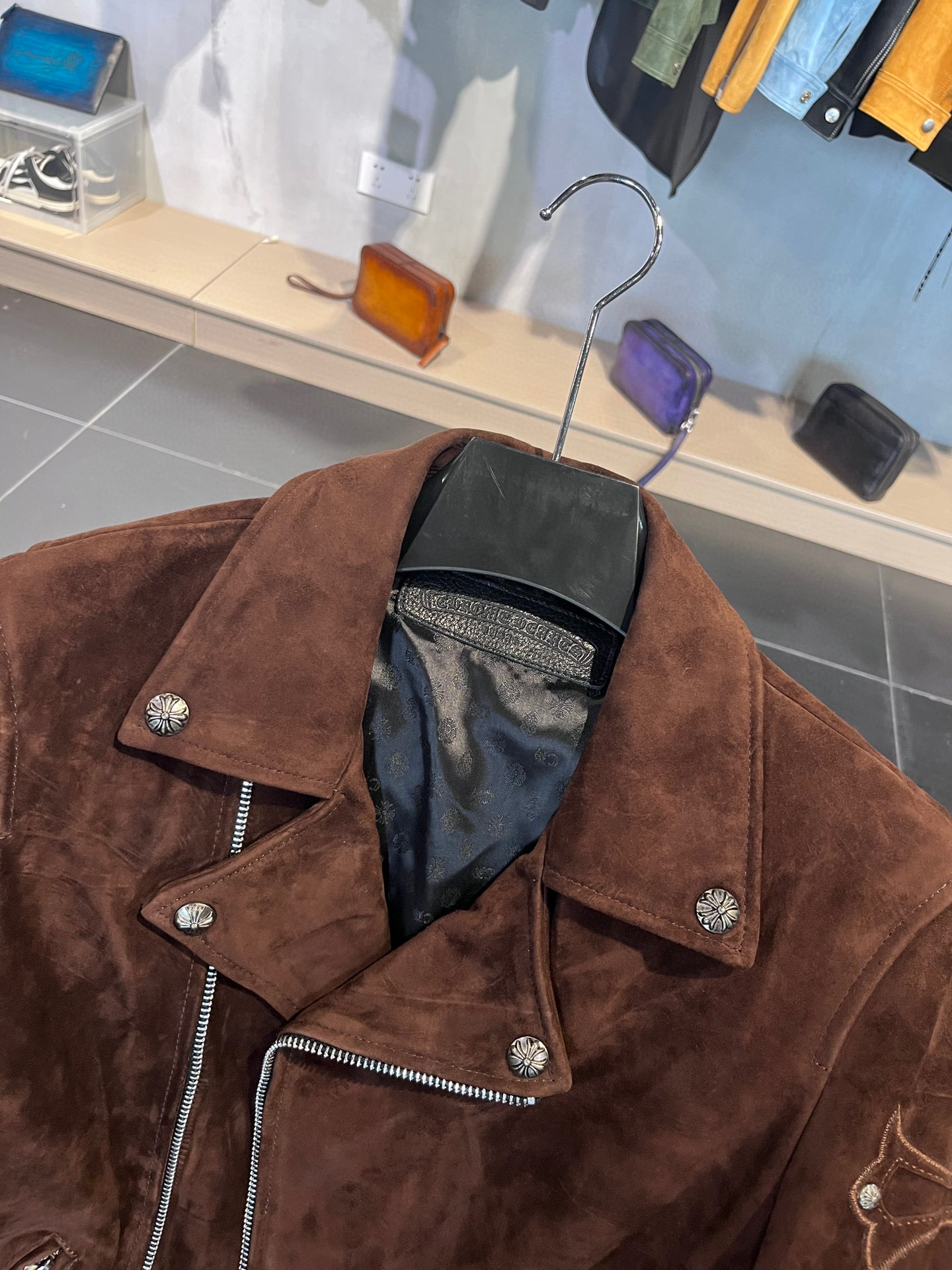 Chrome Hearts Cowhide Nubuck Leather Jacket Coat #nigo67895