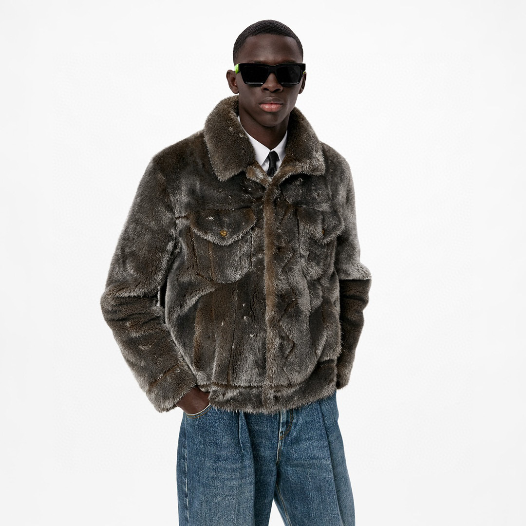 Louis Vuitton Silver Mink Genuine Leather Jacket Coat #nigo2785