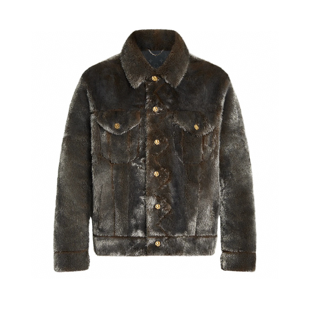 Louis Vuitton Silver Mink Genuine Leather Jacket Coat #nigo2785