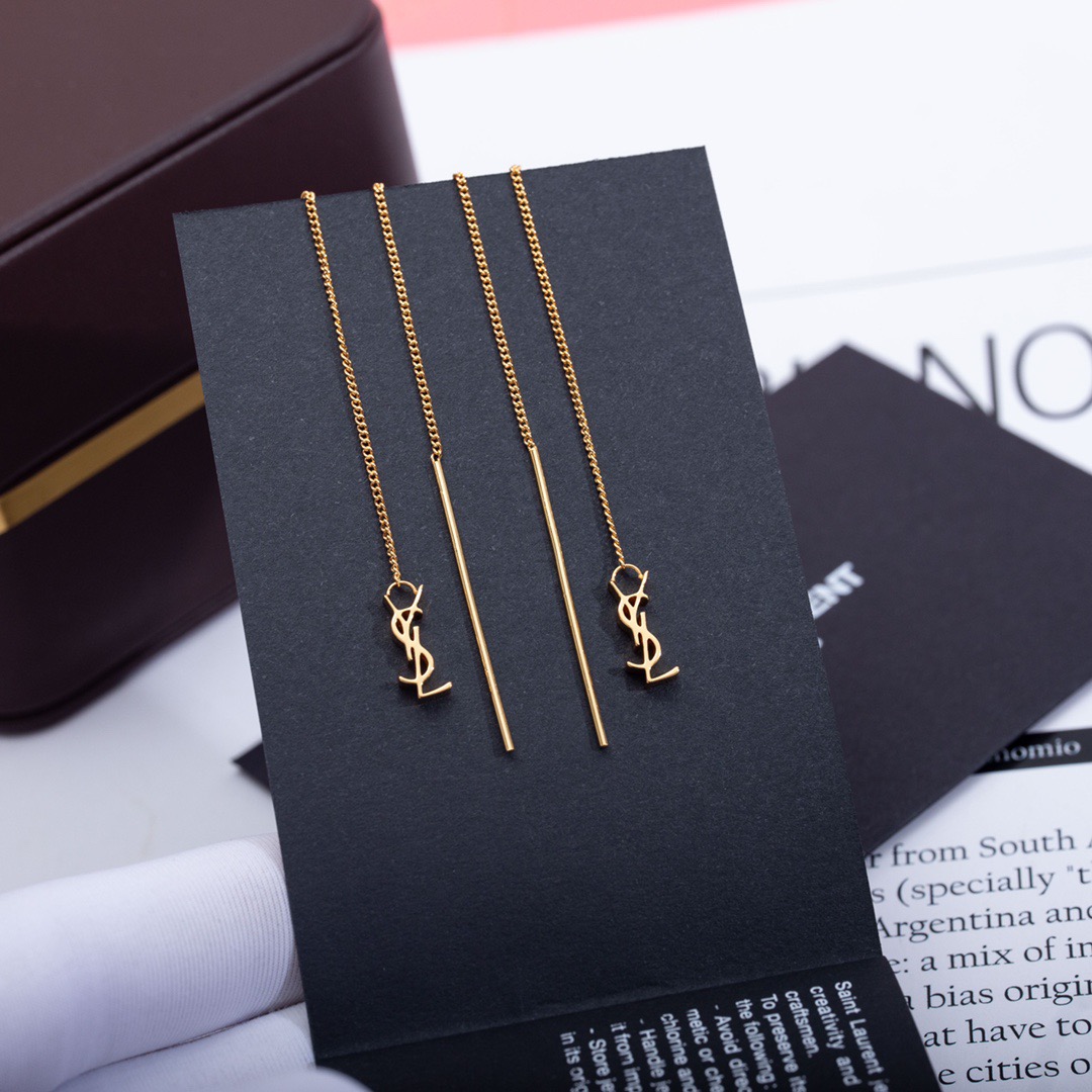 SAINT LAURENT NIGO Alphabet Threaded Metal earring jewelry #nigo89128