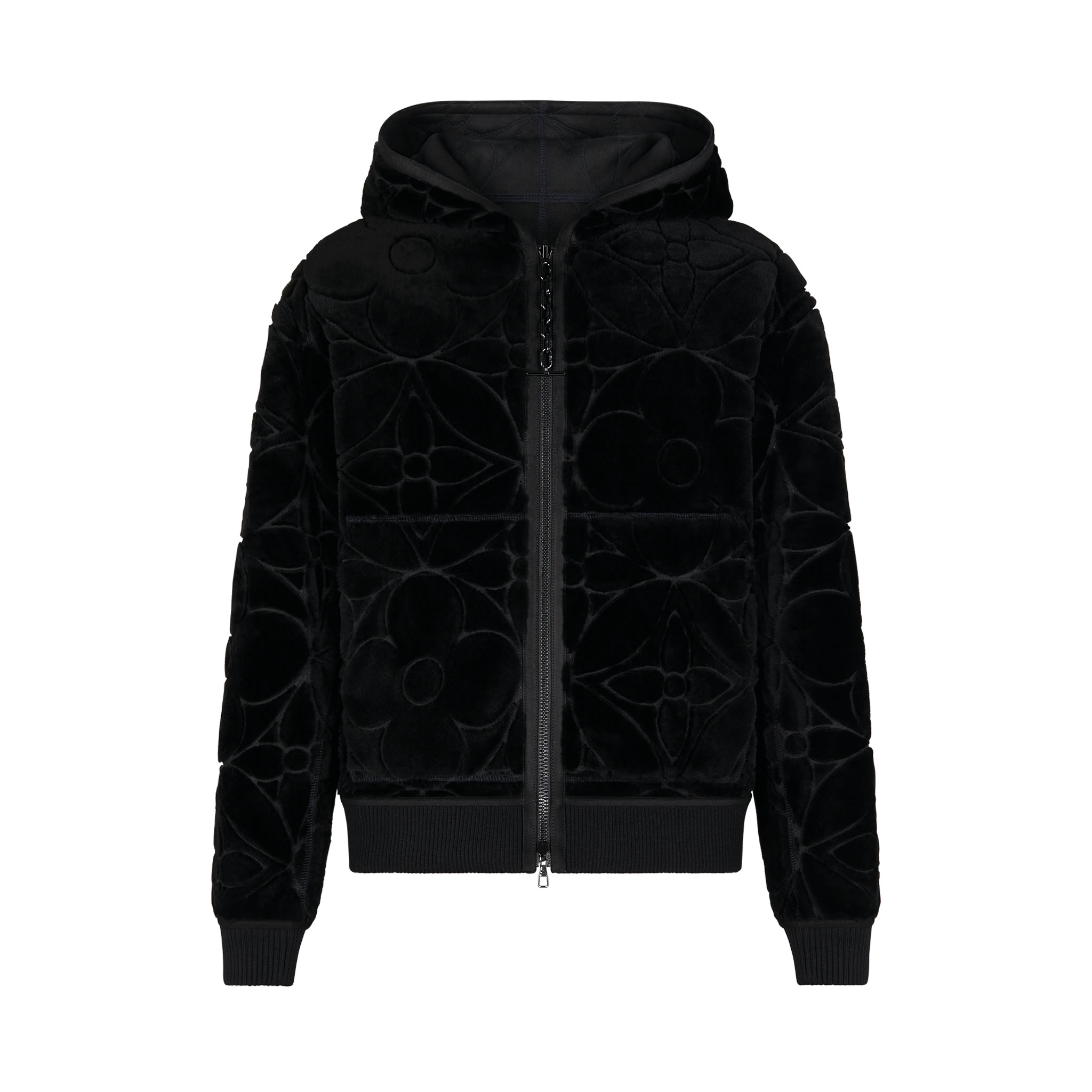 Louis Vuitton Fur Genuine Leather Reversible Flower Shearling Hoodie Jacket #nigo5588