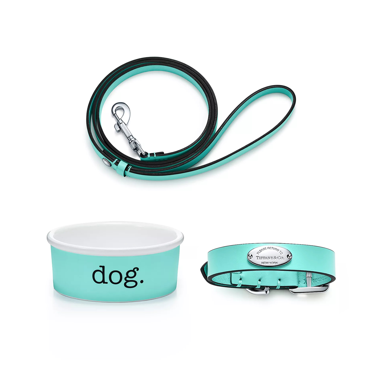 NIGO Tiffany & Co.  Dog Basin Collar Traction Rope Three-Piece Set #nigo5825
