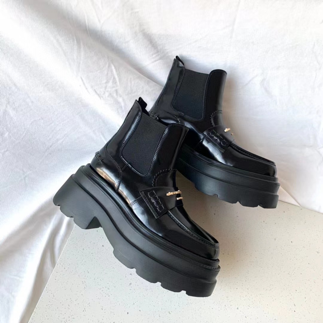 Alexander wang Men's Black Matte Cowhide Lace Up Boots Shoes #nigo56464