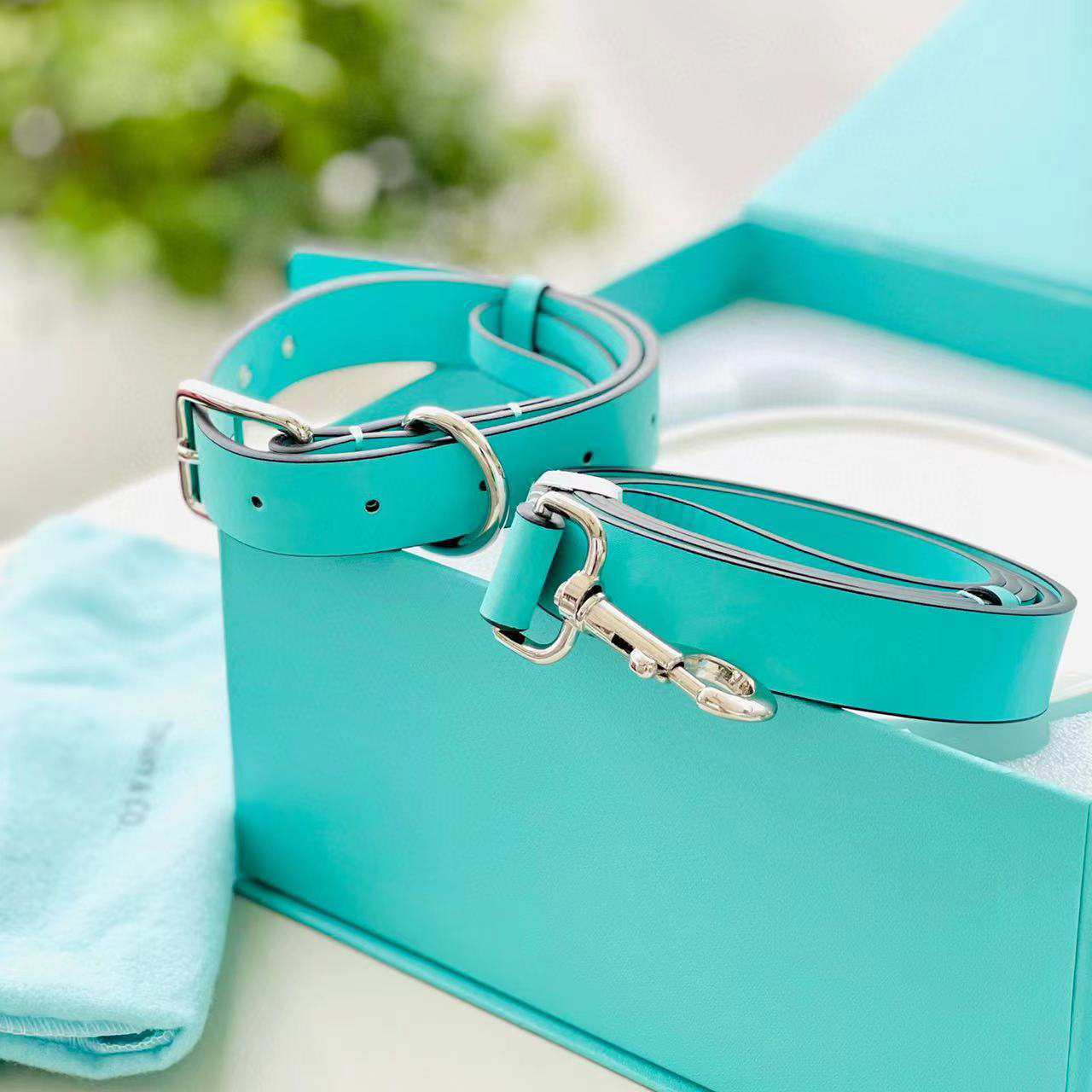 NIGO Tiffany & Co.  Dog Basin Collar Traction Rope Three-Piece Set #nigo5825