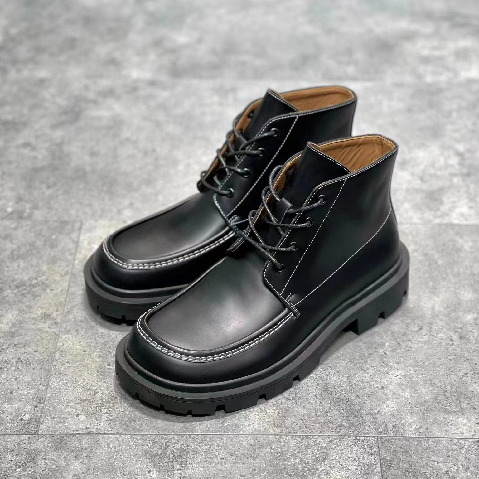 NIGO Maison Margiela MM6 Smooth Leather Lace Up High Top Casual Shoes #nigo8494