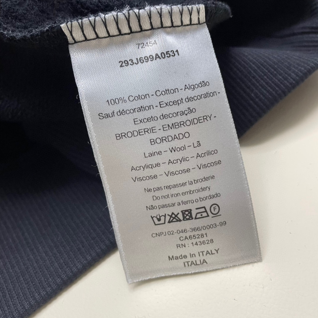 Dior Embroidered Cotton Knitted Cuffs Pullover #nigo5427