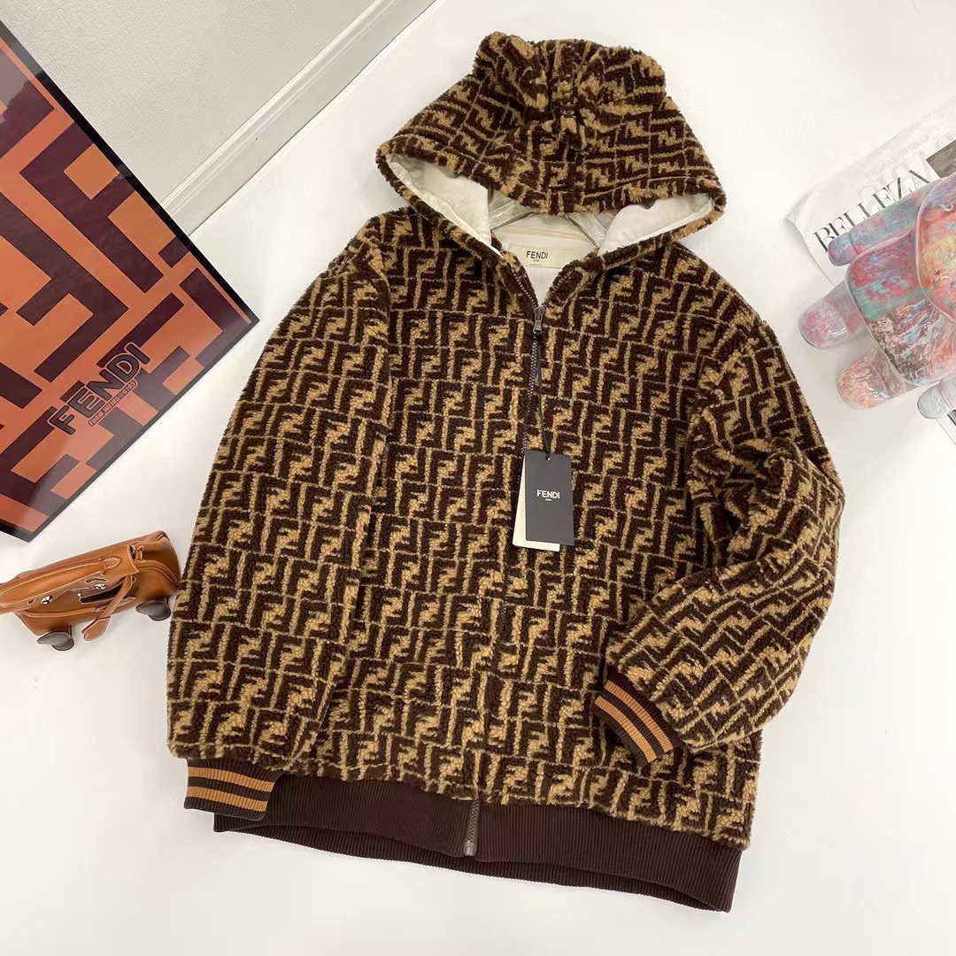 Fendi Winter Lamb Wool Hooded Jacket #nigo56272