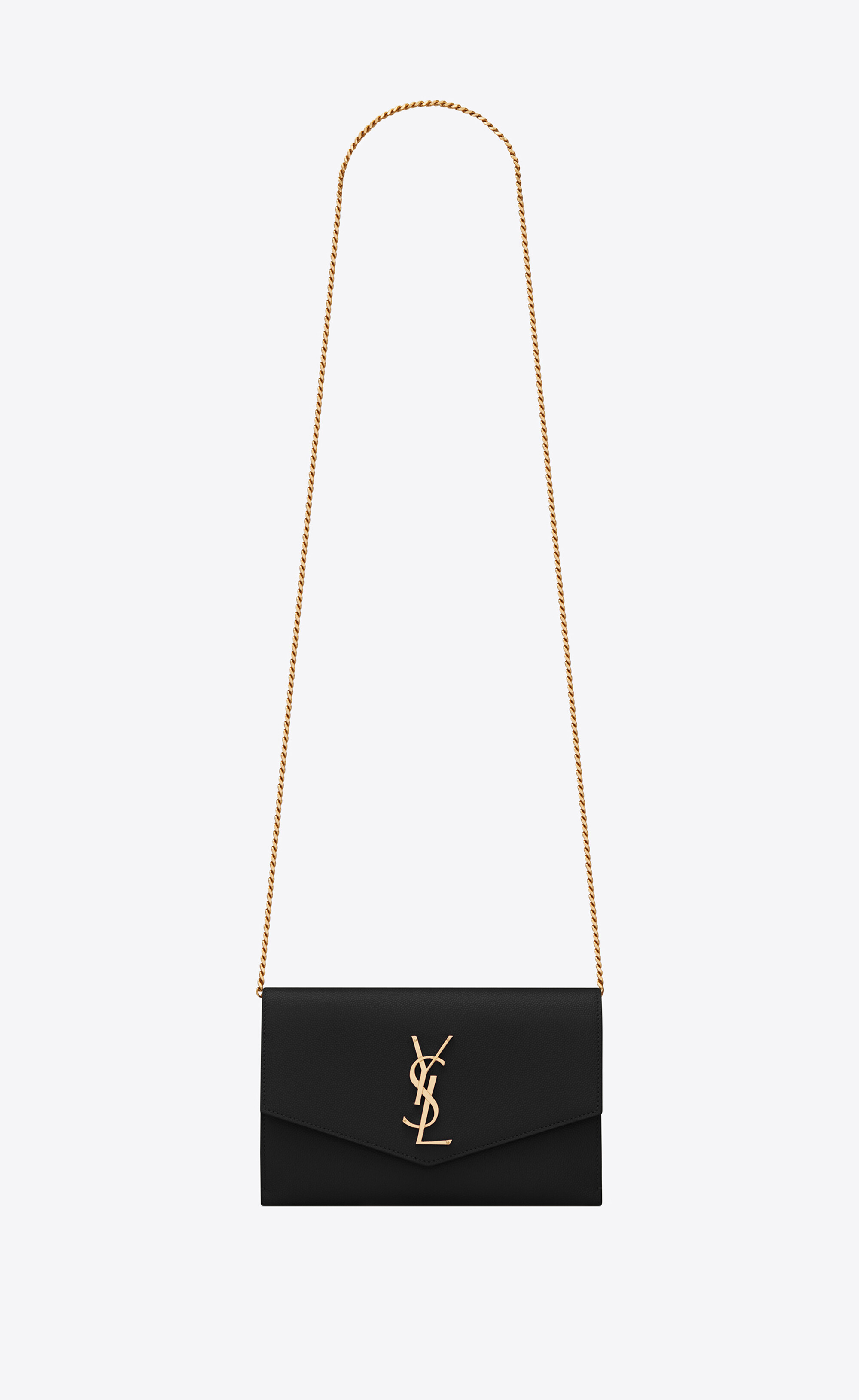 SAINT LAURENT Grain Embossed Leather Chain Wallet Bag Bags #nigo54111