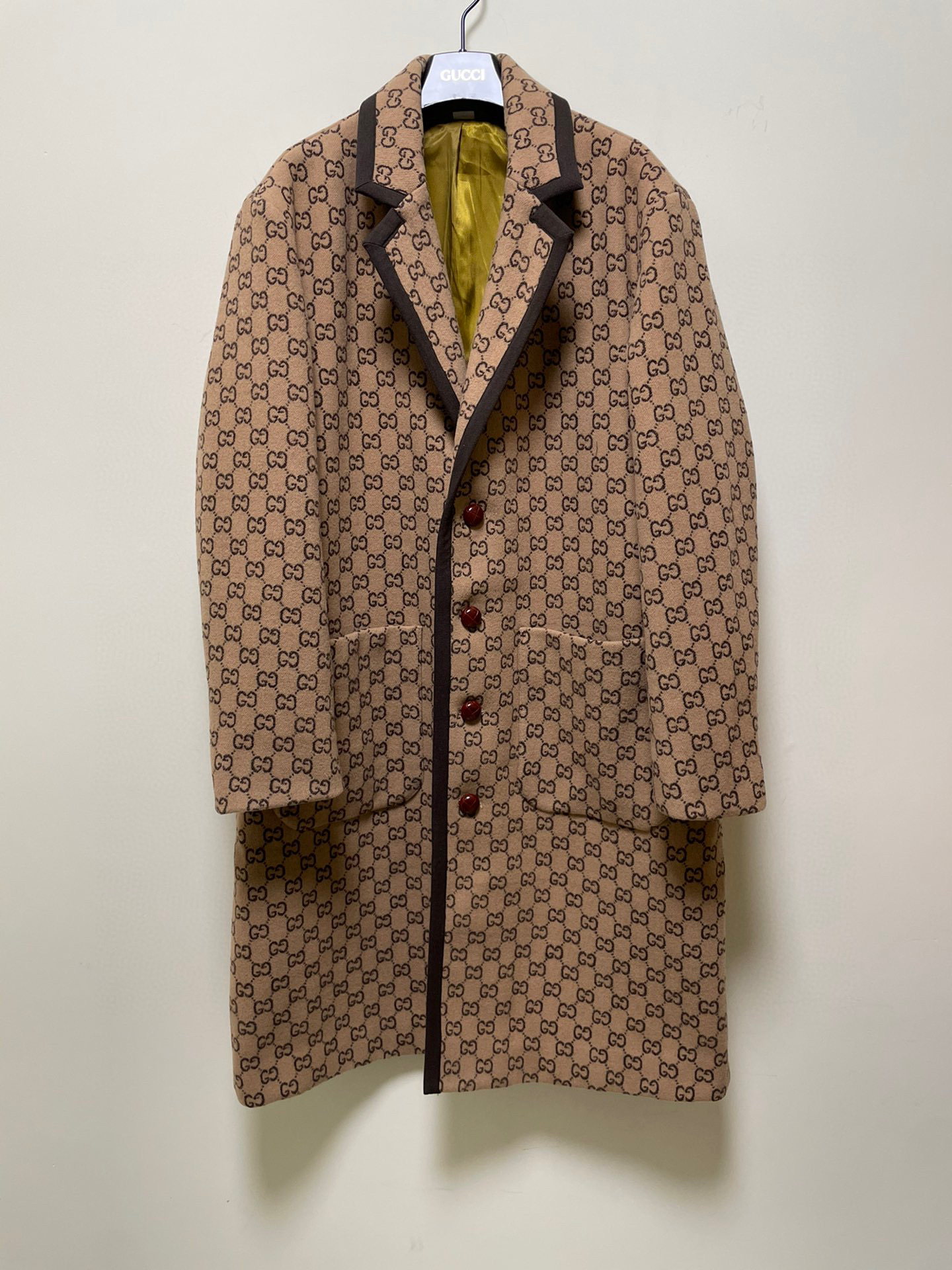 Gucci Long Button Down Khaki Jacket Coat #nigo1488