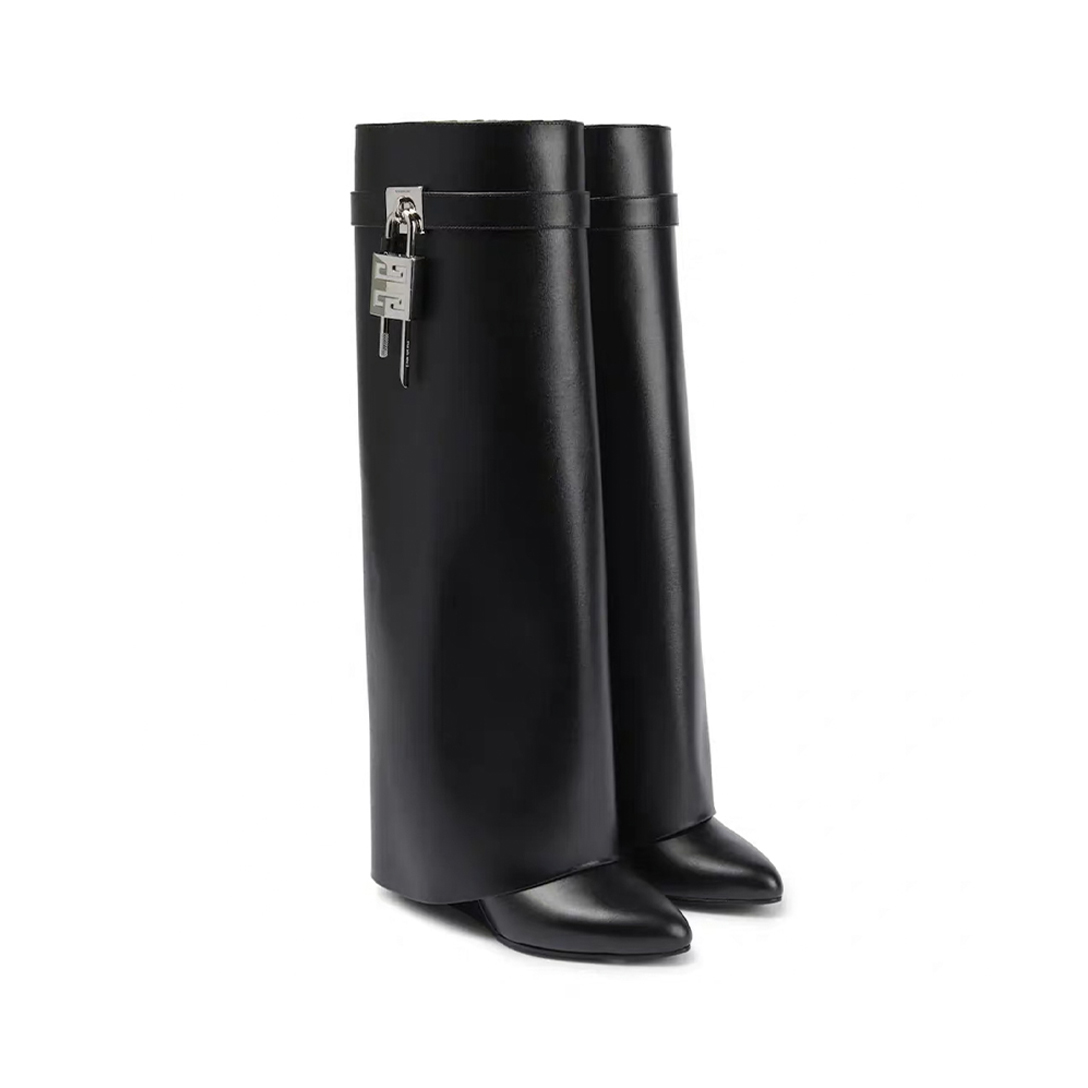 Givenchy Women's Lock Buckle Leather Long Boots Shoes #nigo51926