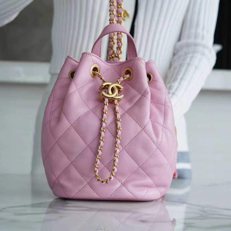 Chanel Pink Leather Chain Backpack Bag Bags #nigo54373