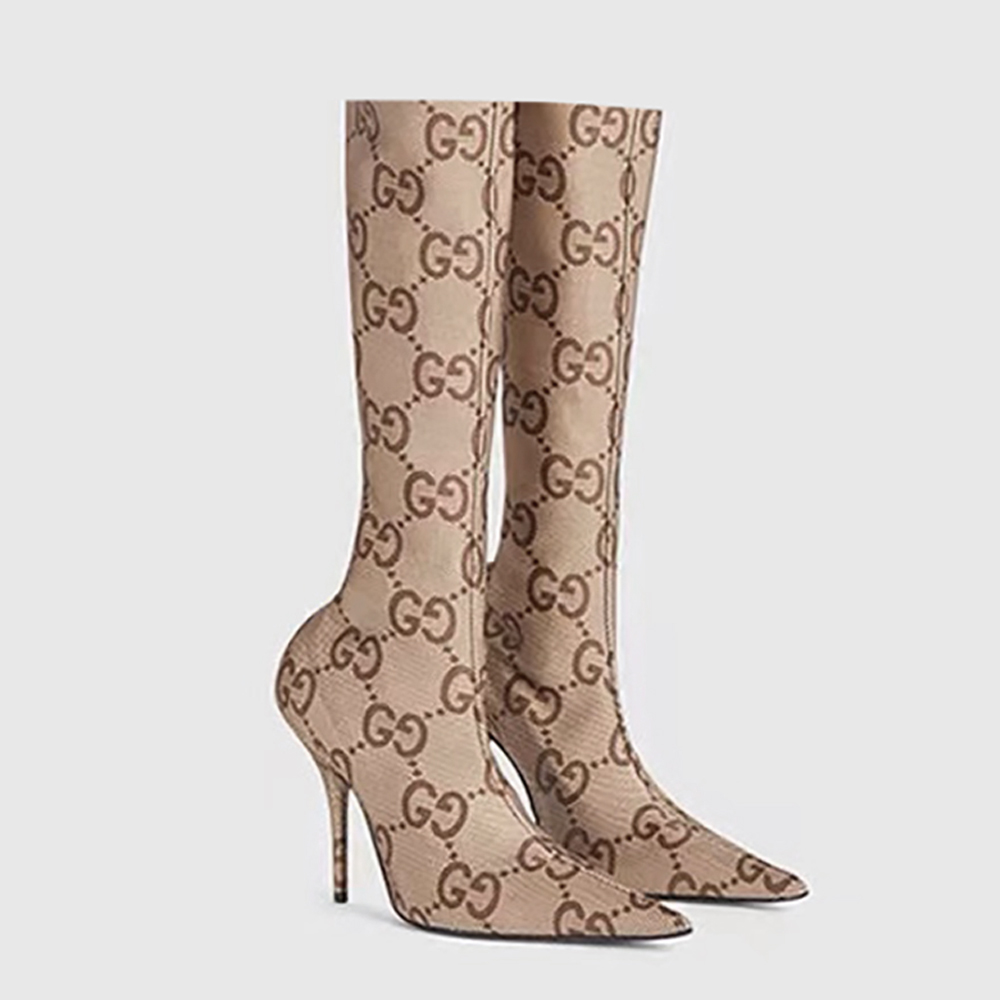 Gucci Slim Canvas High-Heeled Boots With Modified Legs #nigo52297