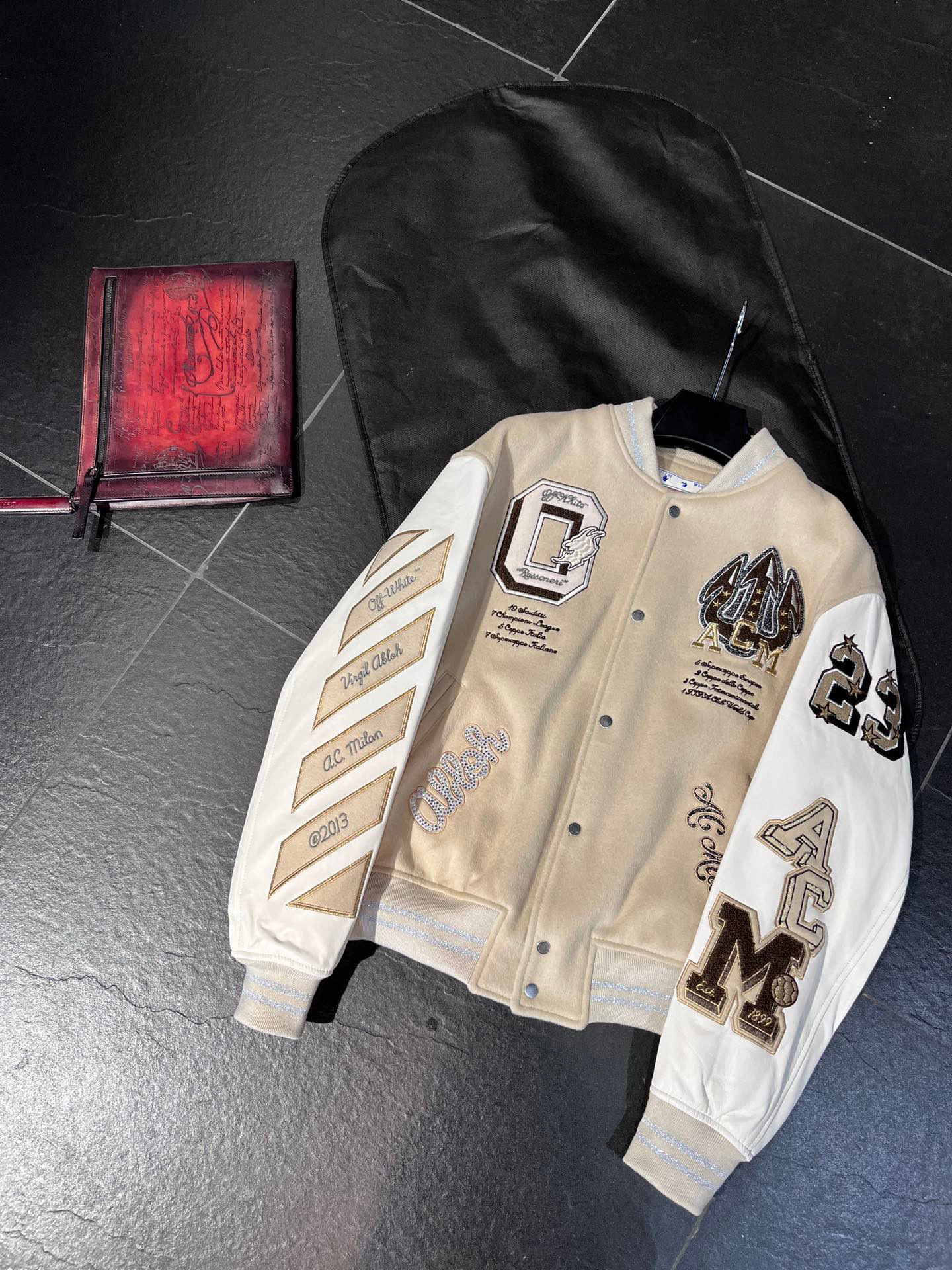 Louis Vuitton Leather And Woolen Patchwork Jacket #nigo5432
