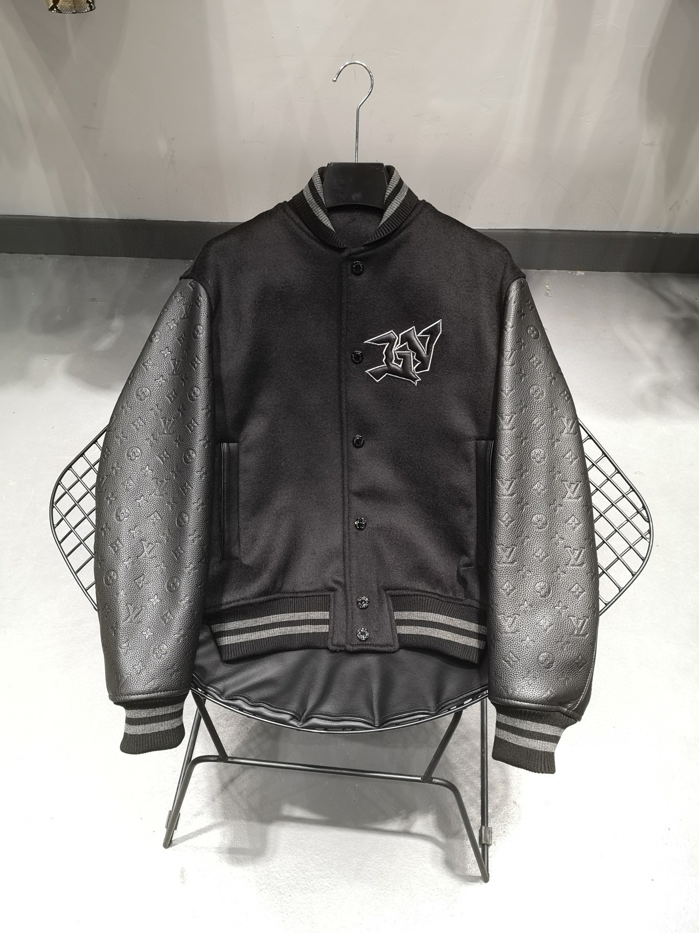 Louis Vuitton Monogram Embossed Leather And Wool Blouson Jacket #nigo6373
