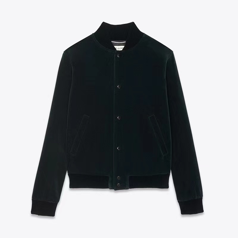 SAINT LAURENT Leather Velvet Jacket Coat #nigo8557