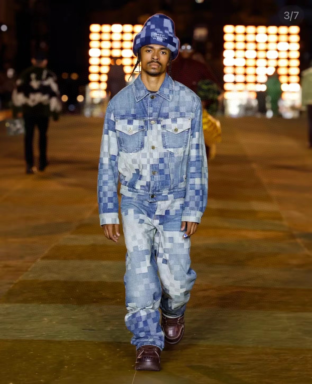 Louis Vuitton Checkered Denim Jacket Pants Ngvp nigo6548 Nigo