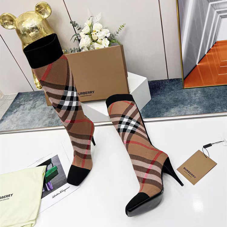 Burberry Women's Knitting High Heels Boots Shoes #nigo56445