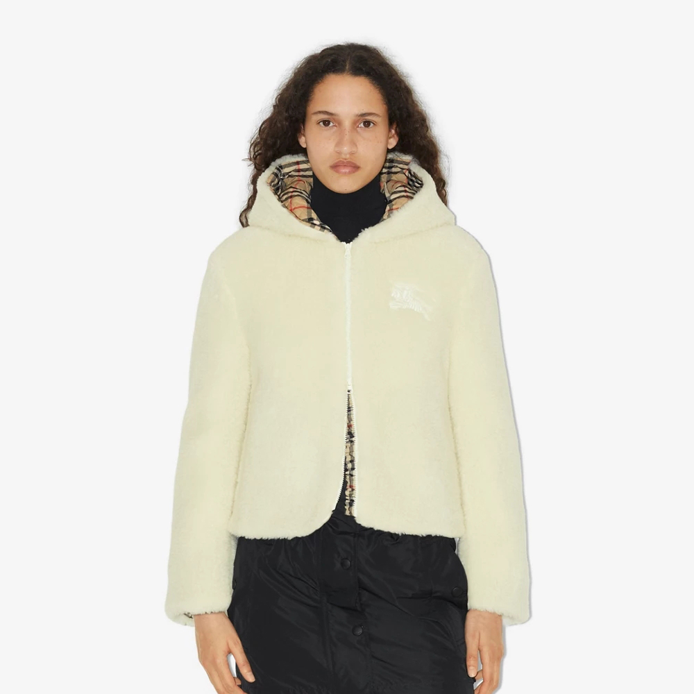 Burberry Lambswool Hooded Zipper Jacket #nigo96425