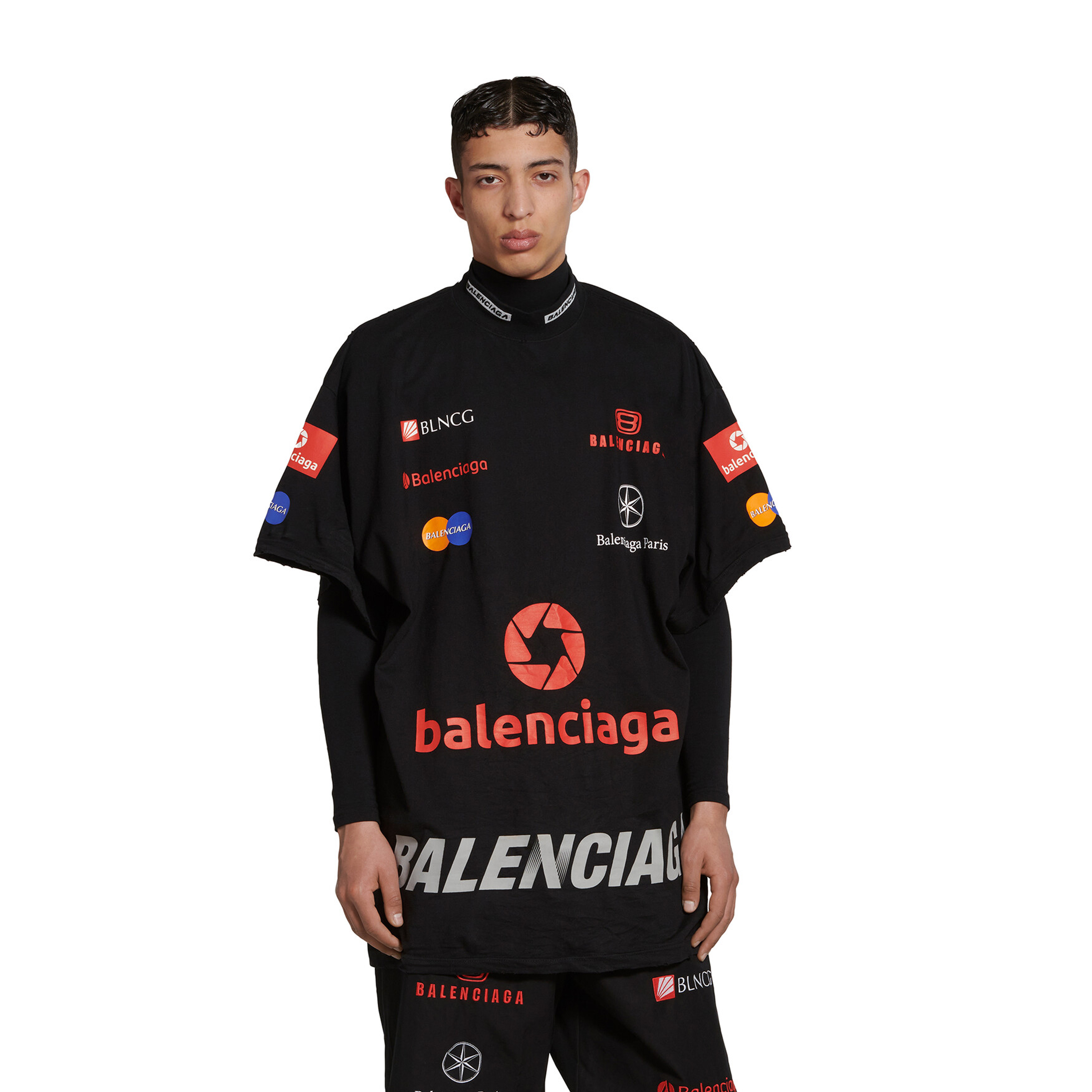 Balenciaga Half High Neck Loose Fitting Short Sleeved T-shirt #nigo21797