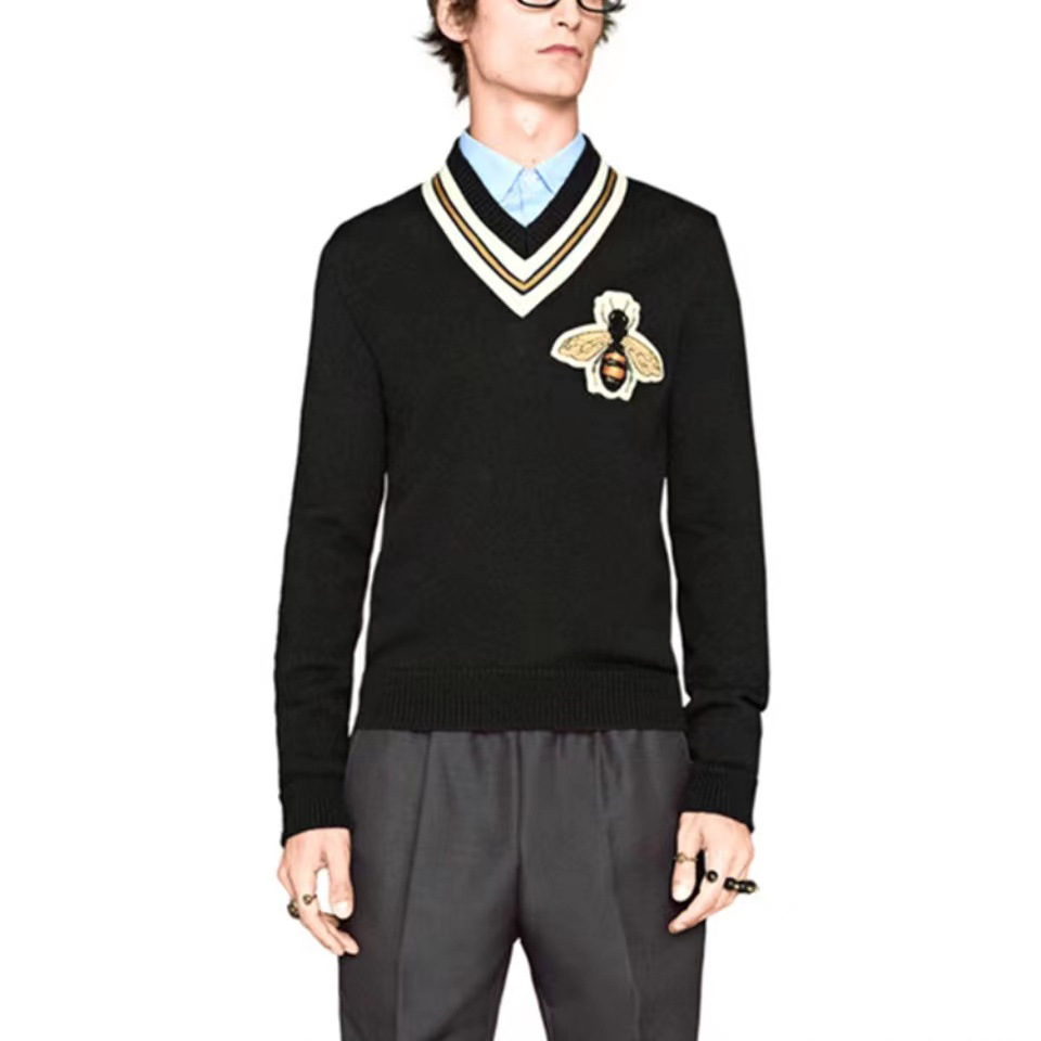 Gucci Black Knit V-Neck Sweater #nigo96416