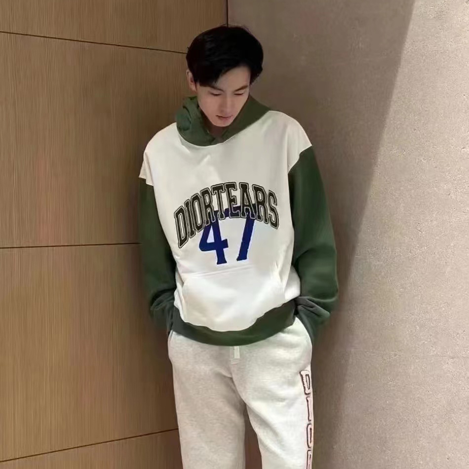 DIOR TEARS Oversized Hooded Sweatshirt Cotton Pullover #nigo96423