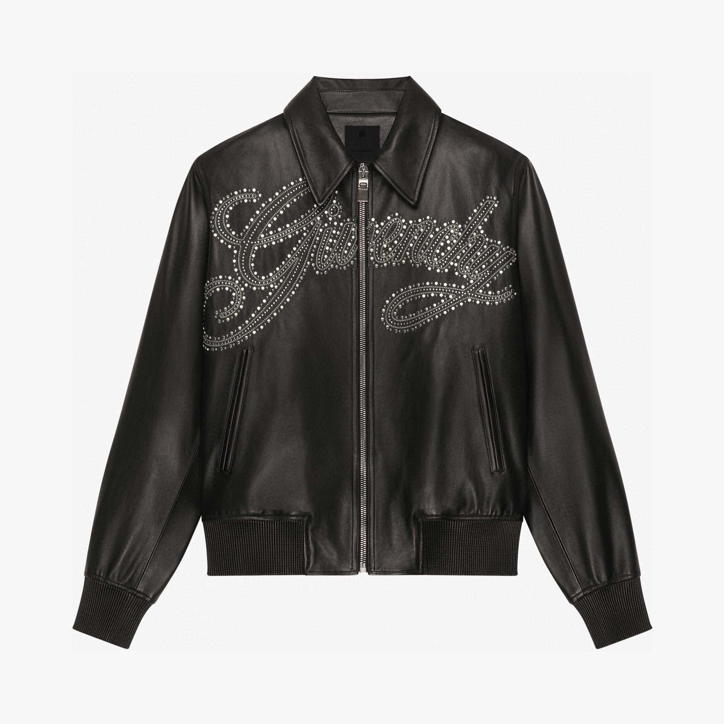 Saint Laurent Studded Letter Leather Jacket #nigo96432