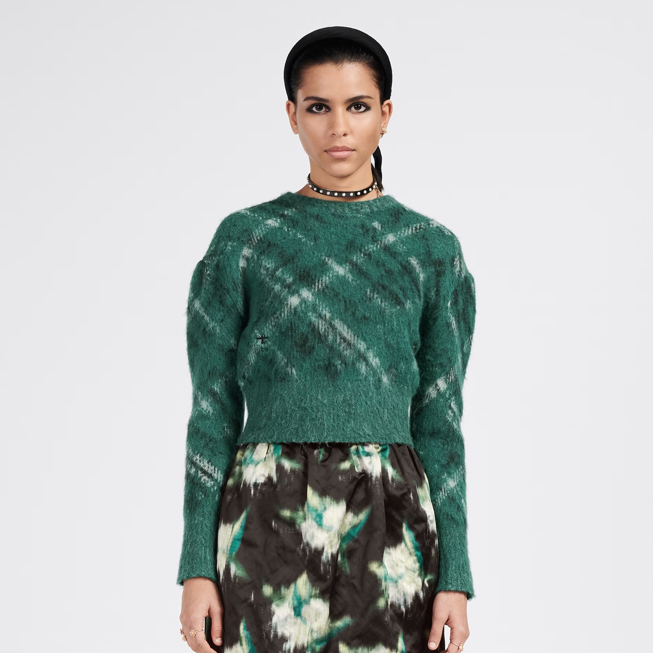 Dior Blue Check'n'Dior Technical Mohair And Alpaca Knitwear Ngvp #nigo6564