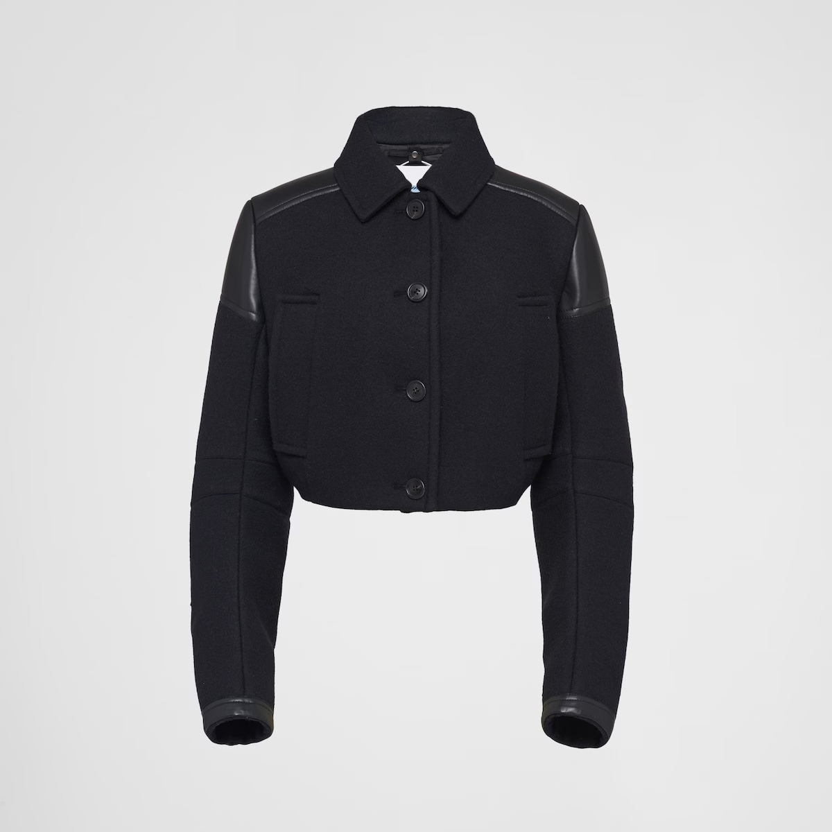 Prada Cropped Cloth And Leather Jacket Ngvp #nigo6556