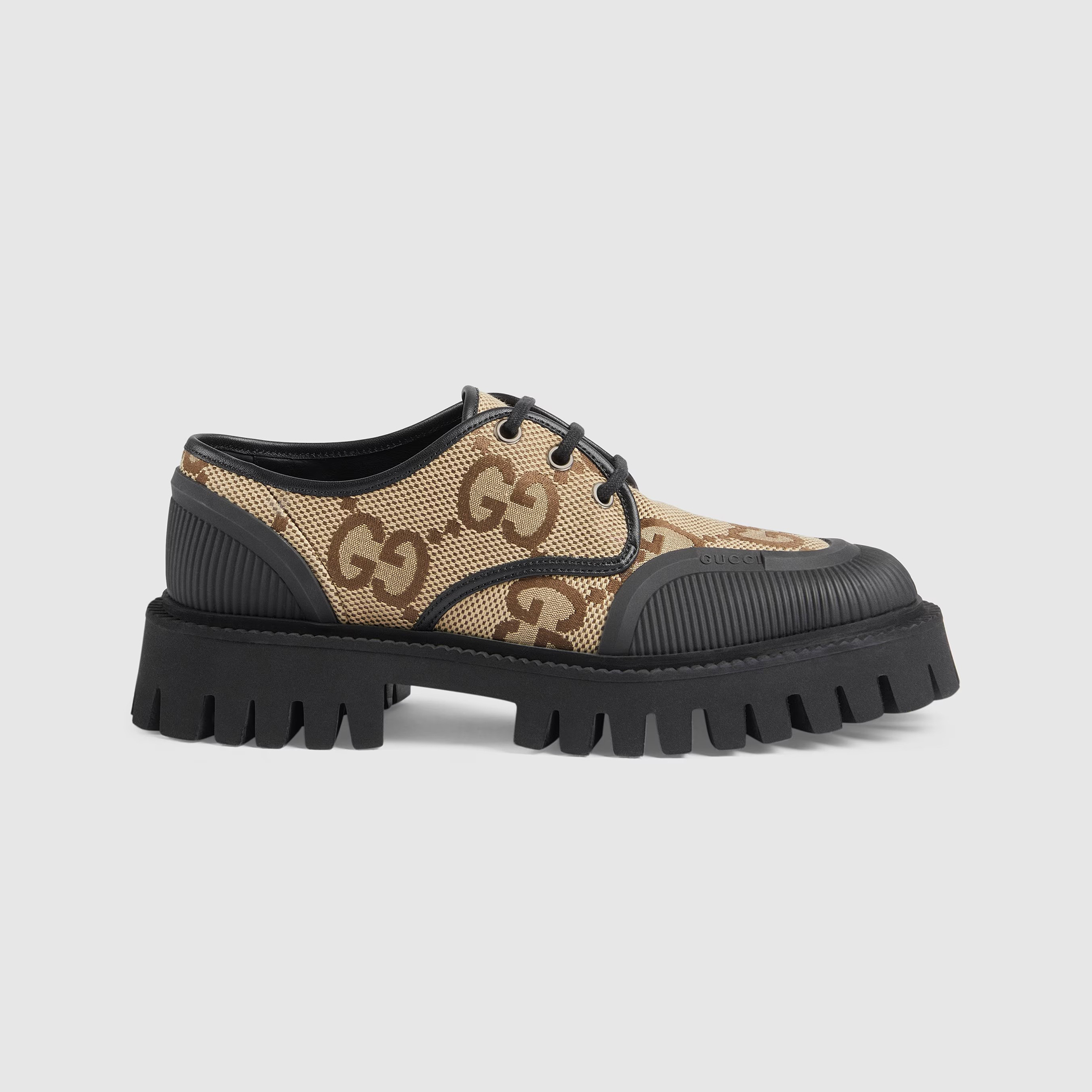 Gucci WOMEN'S MAXI GG LACE-UP SHOE Low Top Thick Bottom Loafers Casual Leather Shoes #nigo96419