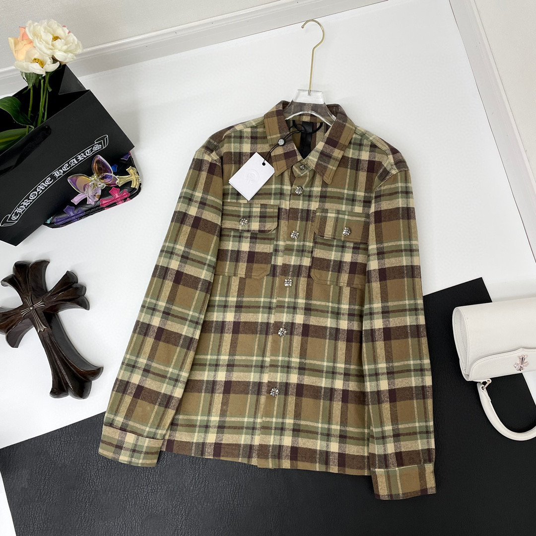 Chrome Hearts Cotton Check Long Sleeve Shirt #nigo96424