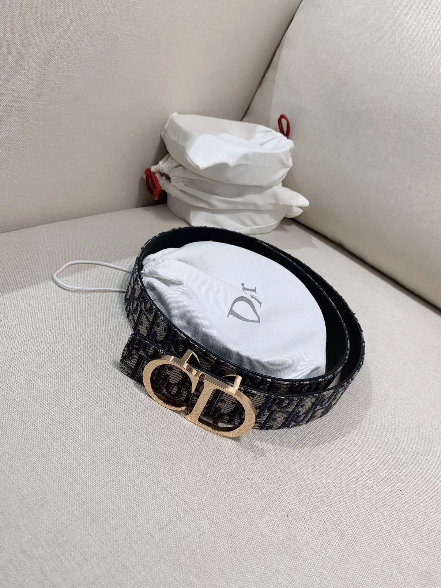 Dior NIGO First Layer Cow Leather With Palladium Plated Pure Steel Buckle Belt Casual White Accessory Jewelry Accessories #nigo82615
