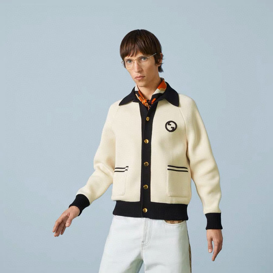 Gucci Gold Buttoned Knit Long Sleeve Shirt #nigo96439