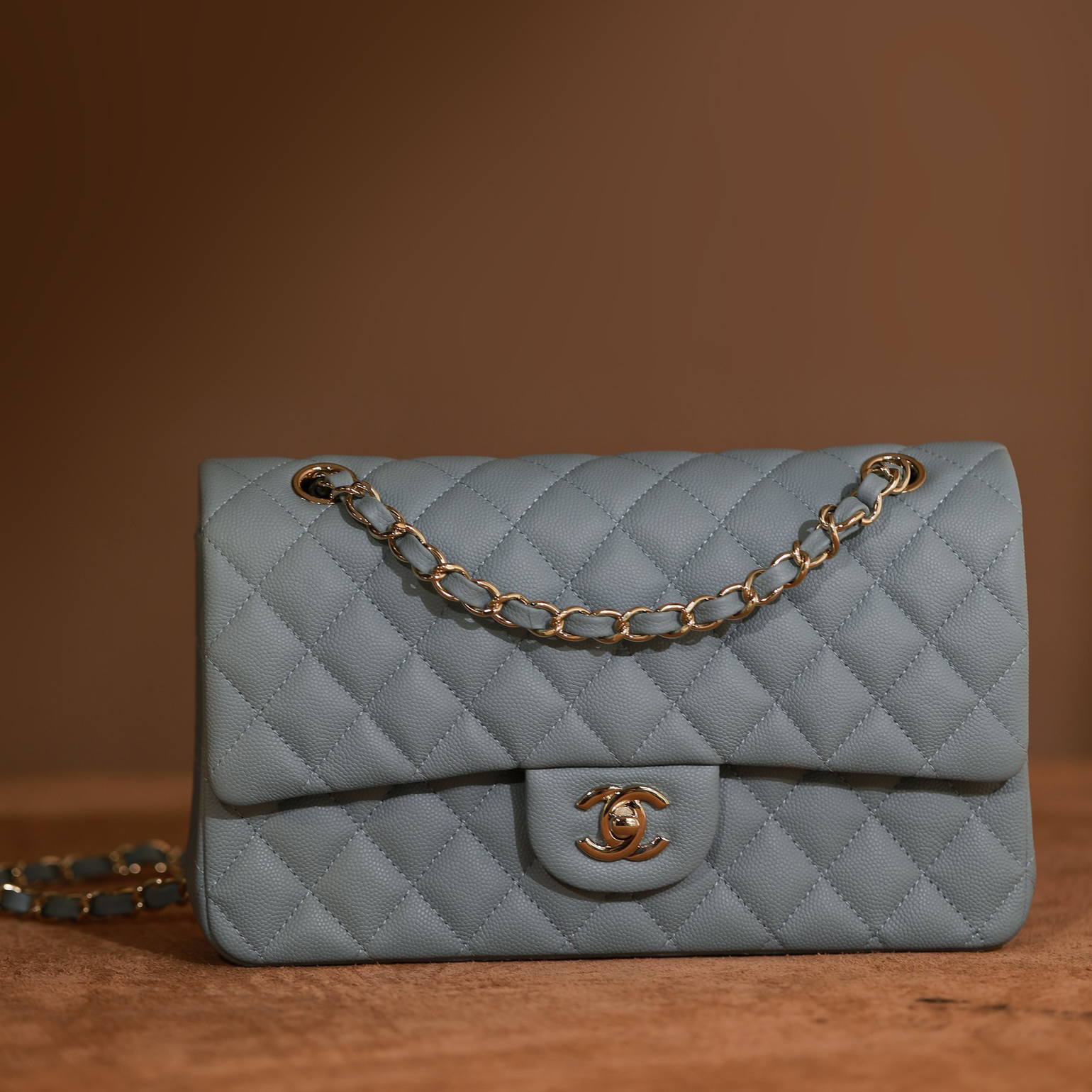 Chanel Classic Flap Mlin Diamond Chain Crossbody Bag #nigo21814