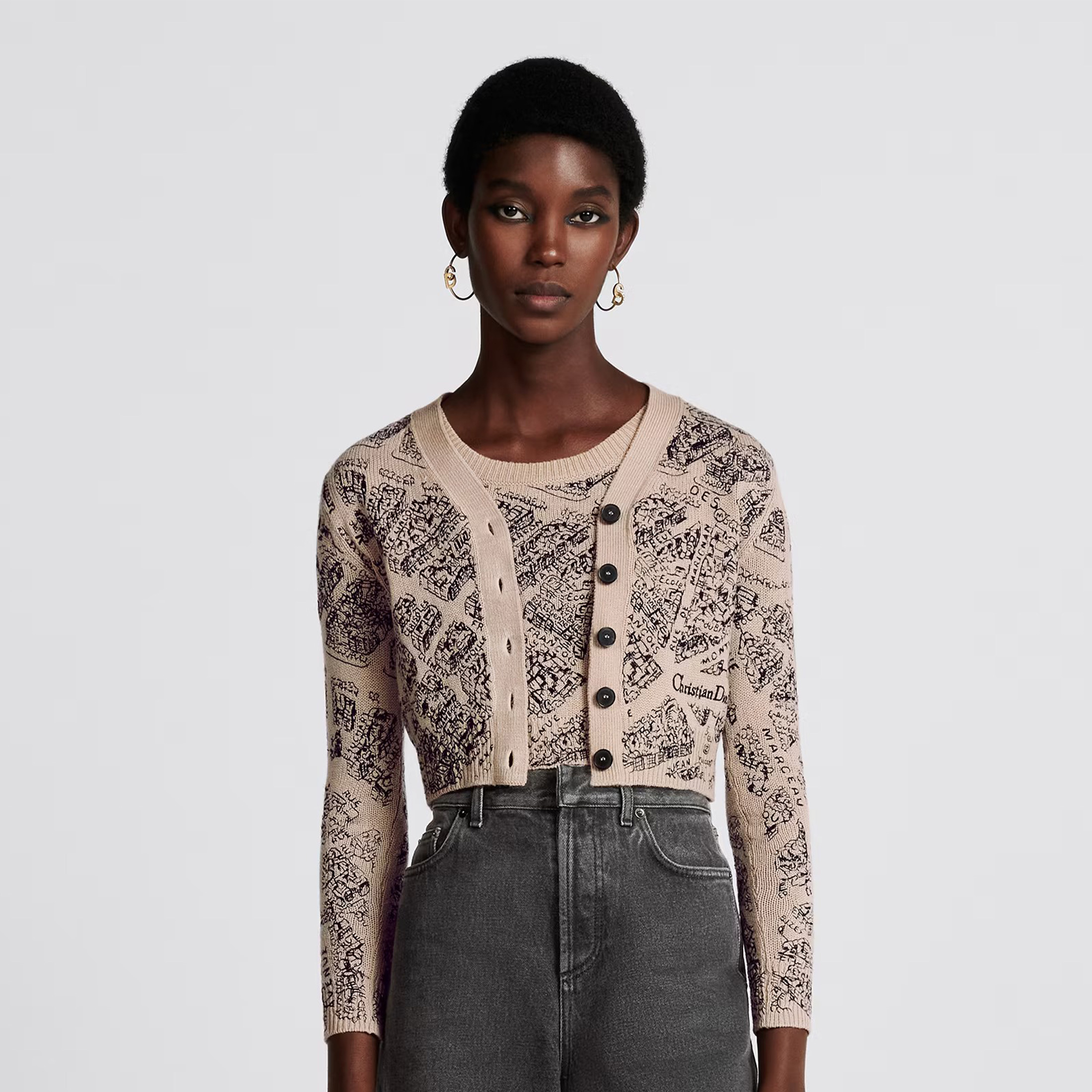 Dior Colorblocked Pattern Embroidered Vest V-Neck Knit Cardigan Ngvp #nigo6568