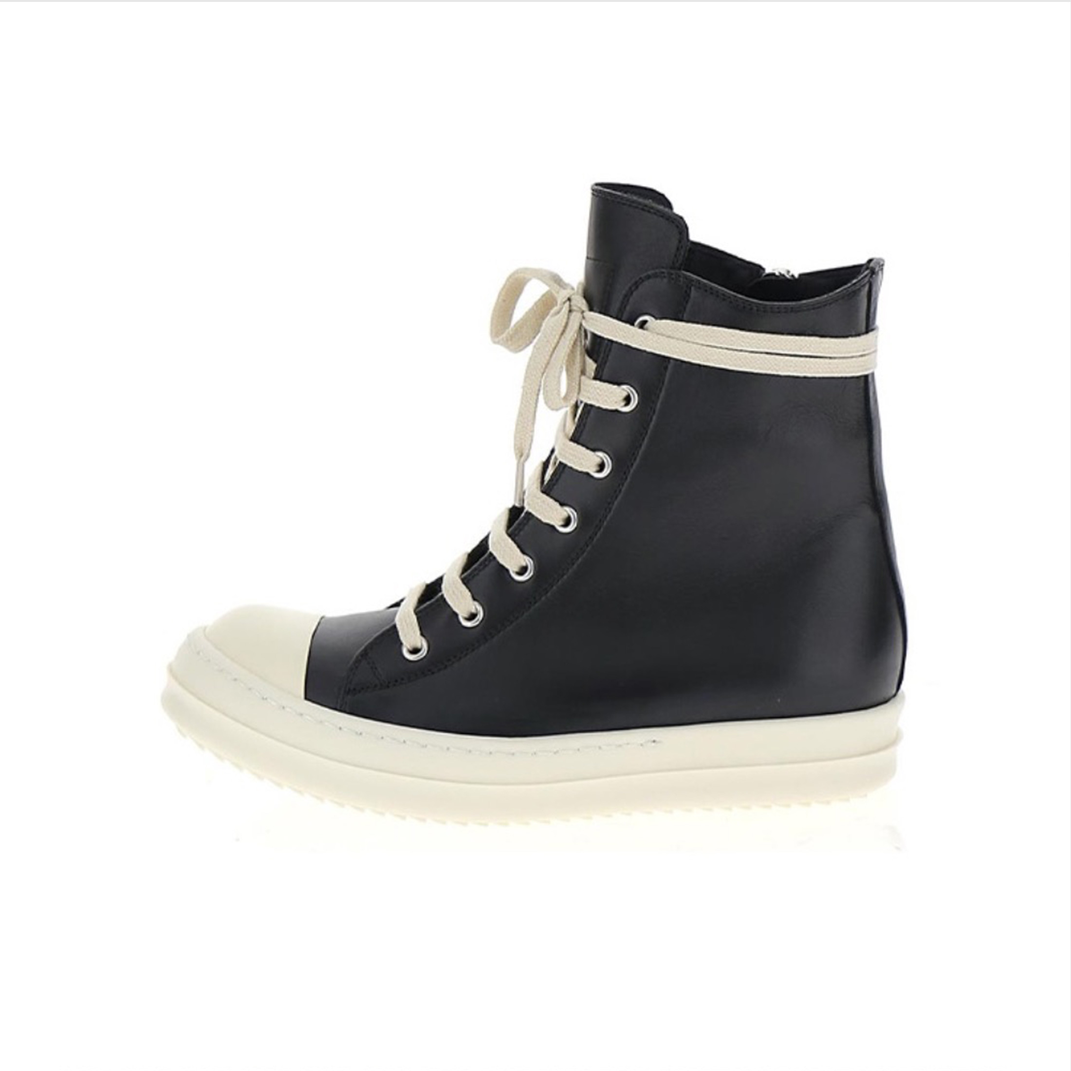 Rick Owens Leather High/Low Sneakers Ngvp #nigo6589