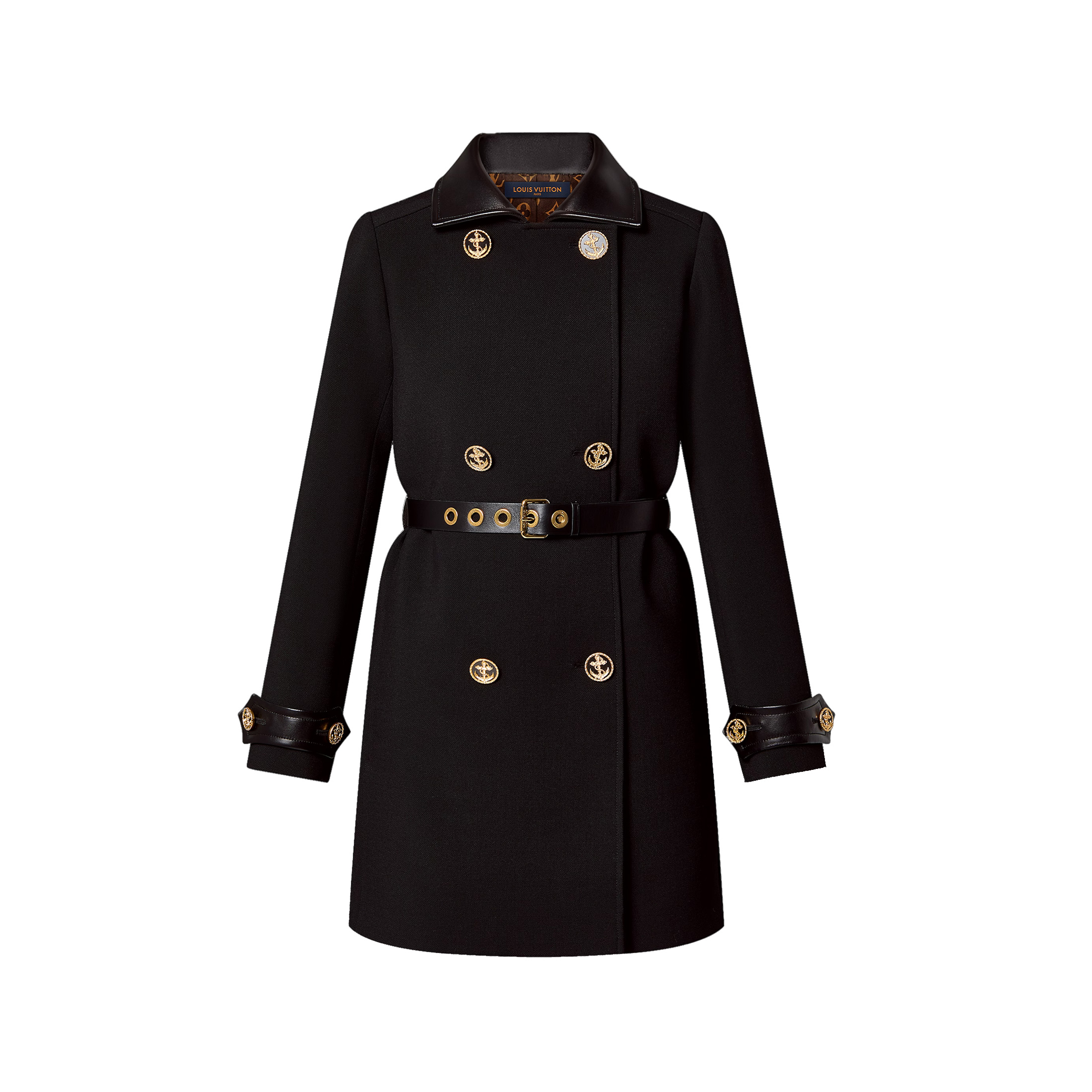 Louis Vuitton Anchor Button Leather Accent Coat Ngvp #nigo6571
