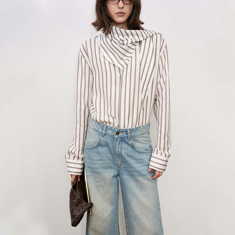 Bottega Veneta Striped Silk Scarf Shirt Ngvp #nigo6586