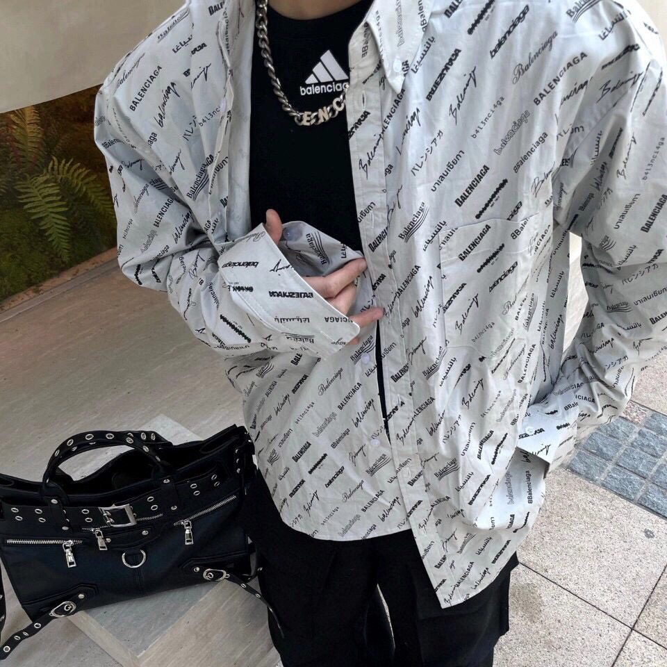 Balenciaga Letter Print Long Sleeve Shirt #nigo96448