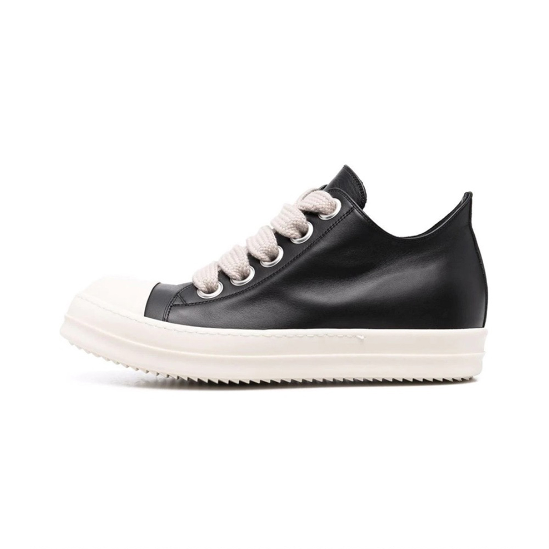 Rick Owens Leather High/Low Sneakers Ngvp #nigo6589