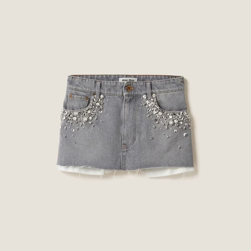 MiuMiu Denim Half Length Mini Skirt #nigo96462