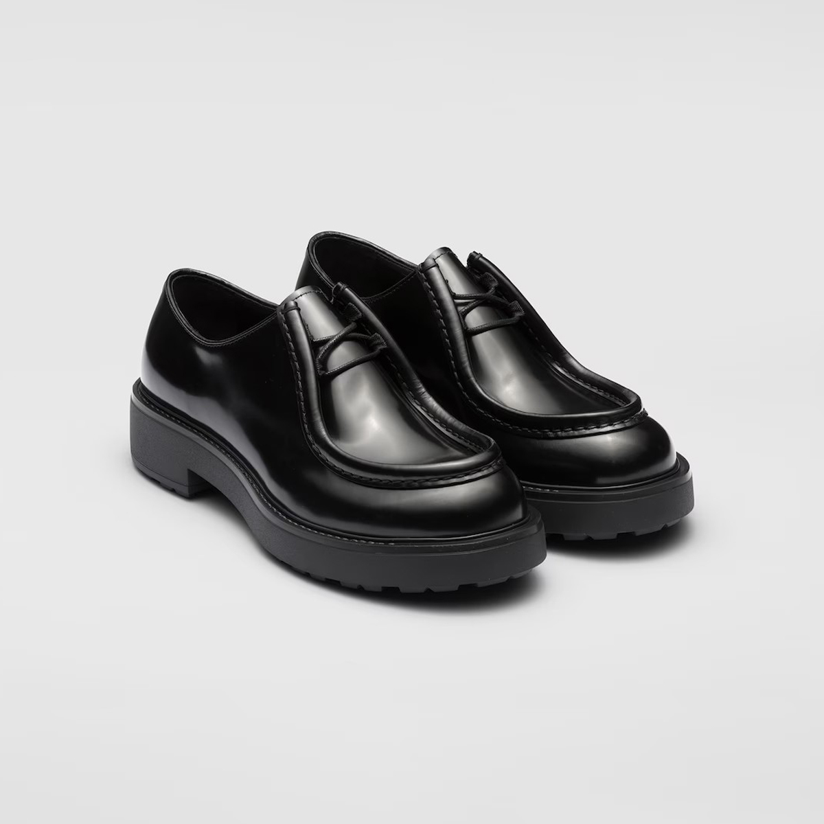Prada Diapason Thick Sole Leather Lace Up Shoes #nigo21821